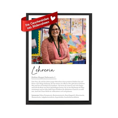 Wackadoo Bilderrahmen Personalisiertes Poster Lehrerin, Wandbild mit Foto und Text, Holz Bilderrahmen und Glasscheibe, fotogeschenk personalisiert, personalisiertes geschenk, Abschiedsgeschenk Wackadoo Bilderrahmen Personalisiertes Poster Lehrerin, Wandbild mit Foto und Text, Holz Bilderrahmen und Glasscheibe, fotogeschenk personalisiert, personalisiertes geschenk, Abschiedsgeschenk von Wackadoo