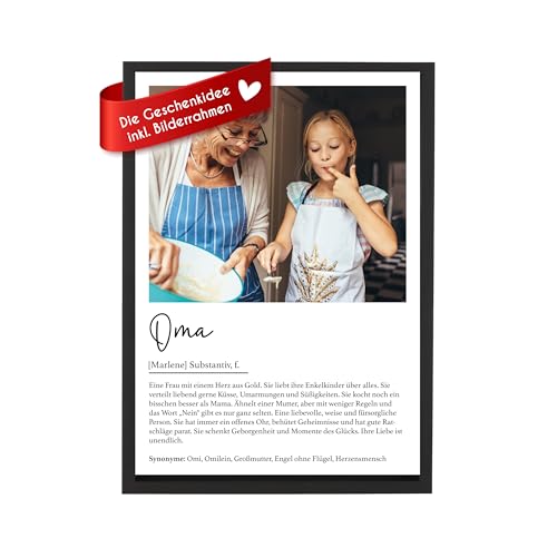 Wackadoo Bilderrahmen Personalisiertes Poster Oma Geschenk, mit Foto und Text auf hochwertigem Papier, Holz Bilderrahmen und Glasscheibe, fotogeschenk personalisiert, personalisiertes geschenk Wackadoo Bilderrahmen Personalisiertes Poster Oma Geschenk, mit Foto und Text auf hochwertigem Papier, Holz Bilderrahmen und Glasscheibe, fotogeschenk personalisiert, personalisiertes geschenk von Wackadoo