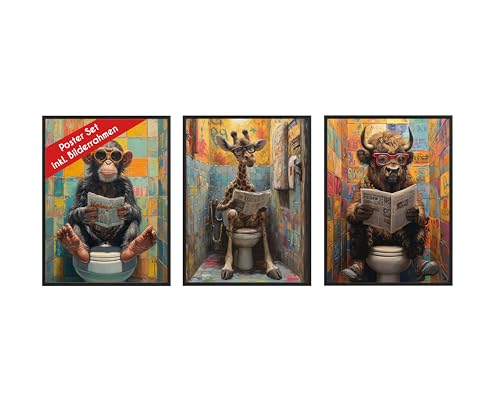 Wackadoo Poster Set WC Tiere 3er Set inklusive Bilderrahmen 30x40 cm Poster Bilderset mit rahmen picture frame Bilder Set Italienisches Holz Wackadoo Poster Set WC Tiere 3er Set inklusive Bilderrahmen 30x40 cm Poster Bilderset mit rahmen picture frame Bilder Set Italienisches Holz von Wackadoo