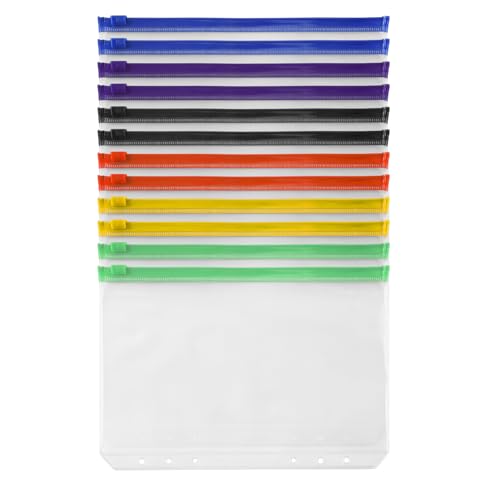 Wadakada 12 StüCke Binder Pockets A5 GrößE 6 LöCher Zipper Binder Pouch Ordner für 6 Ring Notebook Binder Lose Blatt SäCke Wadakada 12 StüCke Binder Pockets A5 GrößE 6 LöCher Zipper Binder Pouch Ordner für 6 Ring Notebook Binder Lose Blatt SäCke von Wadakada