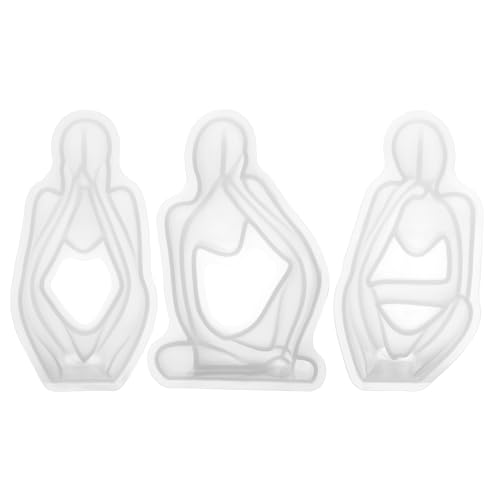 Wadakada 3PCS Denker Porträt Ornamente Epoxidharz Silikonform Ersatzteile Einfache Europäische Abstrakte Körperkerzenform Harz Silikonform von Wadakada