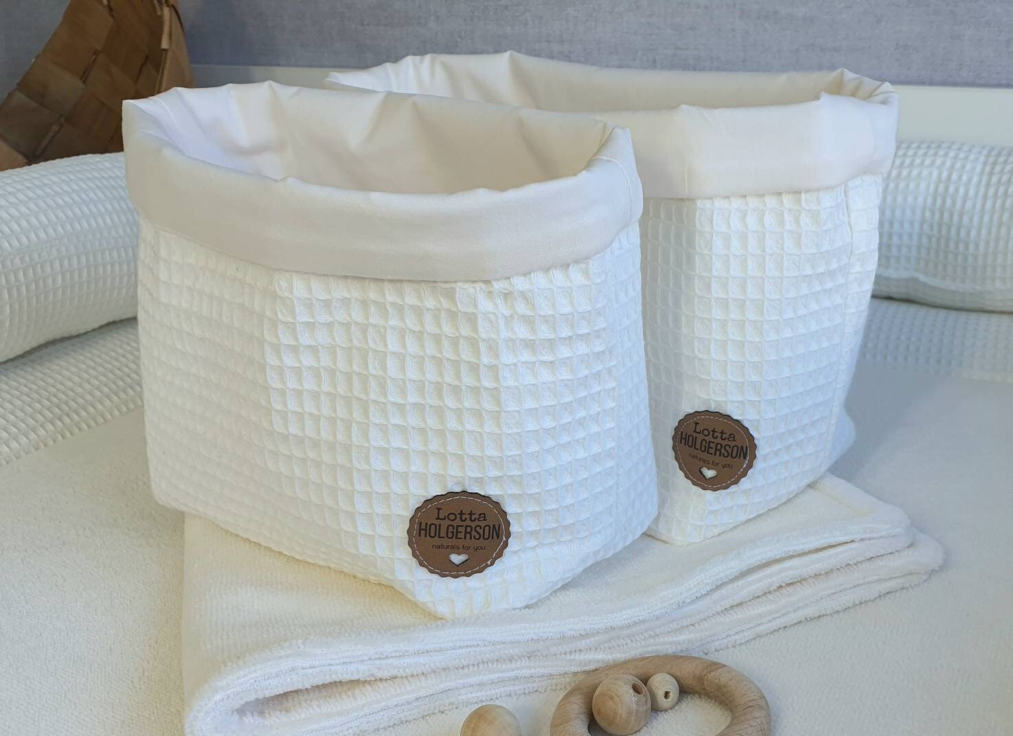 Utensilo Körbchen Aufbewahrungskorb Stoffkorb Stoffkörbchen Windelkorb Waffelstoff Creme Altweiss Ecru Utensilo Körbchen Aufbewahrungskorb Stoffkorb Stoffkörbchen Windelkorb Waffelstoff Creme Altweiss Ecru von WaffelLiebe