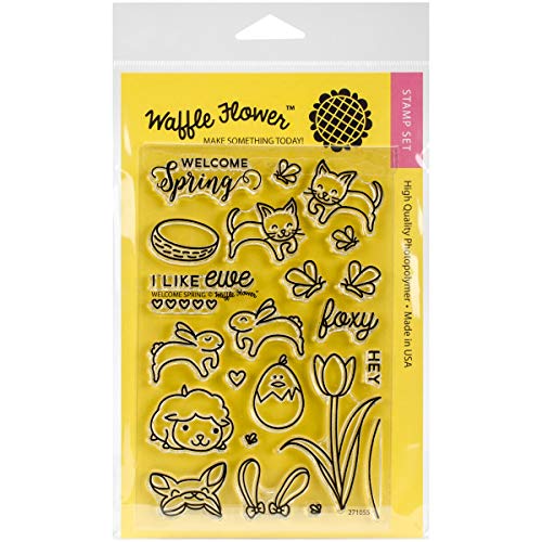 Waffel Blumen Crafts Clear Stamps 4-Zoll x 6-inch-Welcome Spring von Waffle Flower