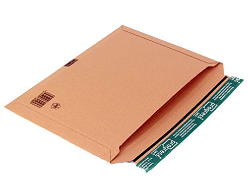 Progress PPW05.07 Wellpappe Versandtasche DIN B4+ 400 x 285 x -30 mm (Innenmaß) braun/ECO/QUER ** Verpackungseinheit: 100 Stück ** von Wagener-Verpackung.de