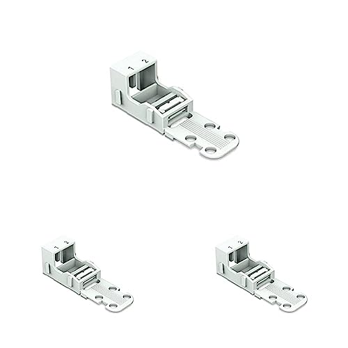 WAGO® Befestigungsadapter, 2-Leiter-Klemmen, Serie 221-4 mm², mit Rastfuß, stehende Montage, weiß (10 Stück) (Packung mit 3) von WAGO