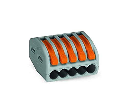 WAGO® Klemme, 5-Leiter, 4 mm², Verbindungsklemme mit Hebel, 222-415/996-010 (10 Stück) von WAGO