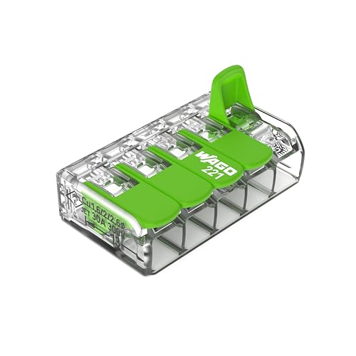 WAGO Green Range Klemme 5-Leiter I bis 4mm² I Verbindungsklemme 5 Leiter mit Hebeln für alle Leiterarten steckbar I 221-423 I 25 Stück WAGO Green Range Klemme 5-Leiter I bis 4mm² I Verbindungsklemme 5 Leiter mit Hebeln für alle Leiterarten steckbar I 221-423 I 25 Stück von WAGO