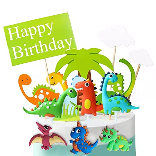 Dinosaurier Geburtstag Kuchen WahYikHo 17 Stk Dinosaurier Cake Topper, Dinosaurier Party Cupcake Toppers, Dinosaurier Tortendeko Geburtstag Deko für Kindergeburtstage, Babyparty, Partyzubehör von WahYikHo