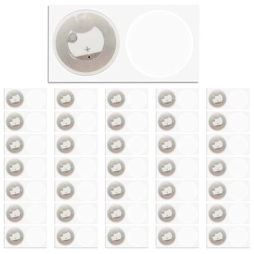 Waiecne 1000 Stück NFC Ntag216 Aufkleber Ntag216 NFC Tags NFC 216 Tag Ntag216 NFC Karten 13,56 MHz NFC Tag Aufkleber 888 Bytes Speicher von Waiecne