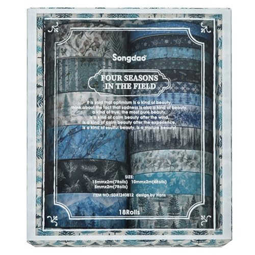 Waiecne 18 Stück Washi-Klebeband, Scrapbooking-Zubehör, Washitape, Tagebuch-Dekoration, Cinta Adhesiva, Washi-Klebebänder, Winter Waiecne 18 Stück Washi-Klebeband, Scrapbooking-Zubehör, Washitape, Tagebuch-Dekoration, Cinta Adhesiva, Washi-Klebebänder, Winter von Waiecne