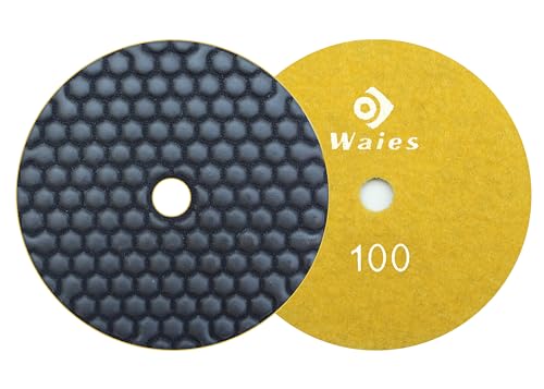 Waies 125mm Körnung 100 Diamant-Schleifpad für Trockenschliff Klettaufnahme, für Granit Stein Beton Marmor von Waies