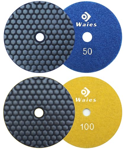 Waies 125mm Körnung 50-100 Diamant-Schleifpad für Trockenschliff Klettaufnahme, für Granit Stein Beton Marmor Bodenschleifer oder Polierer Waies 125mm Körnung 50-100 Diamant-Schleifpad für Trockenschliff Klettaufnahme, für Granit Stein Beton Marmor Bodenschleifer oder Polierer von Waies