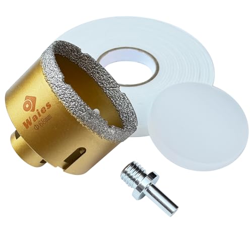Waies 68mm Diamant Trockenbohrer M14 Fliesenbohrer Diamant Bohrkrone - Lochsäge für Keramik, Granit, Porzellan, Fliesen, Feinsteinzeug, Mauerwerk, Marmor Waies 68mm Diamant Trockenbohrer M14 Fliesenbohrer Diamant Bohrkrone - Lochsäge für Keramik, Granit, Porzellan, Fliesen, Feinsteinzeug, Mauerwerk, Marmor von Waies