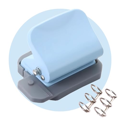 6 Fach Locher, 6-Loch Desktop Punch Verstellbarer Abstände Locher Binder Puncher für A4 A5 B5, Papierkarten Foto Bindungs Locher Maschine (Blue) von Wailicop