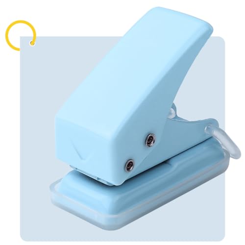 Mini Single Hole Punch Stop Rail with Format Specifications and 10 pcs Plastic Binder Rings, Portable Multifunction Hand Punch, File Binding, Home Student Office von Wailicop