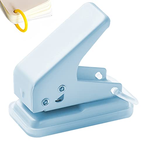 Mini Single Hole Punch Stop Rail with Format Specifications and 10 pcs Plastic Binder Rings, Portable Multifunction Hand Punch, File Binding, Home Student Office von Wailicop