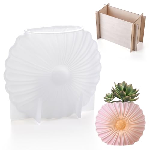 Waitamo Epoxidharz Formen, Sonnenblumenform Vase Gießformen Silikon Mit Holzbügel 3D Vase Epoxidharz Silikonformen Für die Herstellung von Vasen Waitamo Epoxidharz Formen, Sonnenblumenform Vase Gießformen Silikon Mit Holzbügel 3D Vase Epoxidharz Silikonformen Für die Herstellung von Vasen von Waitamo