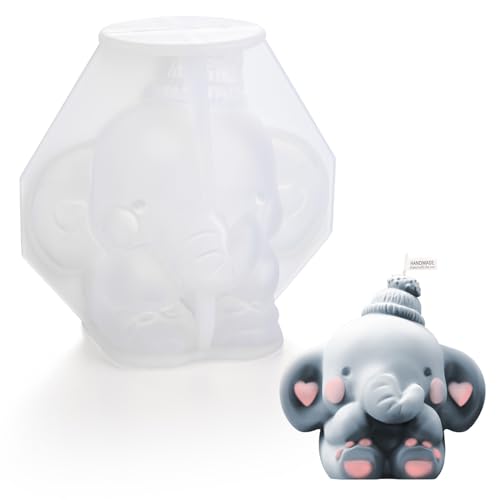 Waitamo Epoxidharz Formen, Tierform Gießformen Silikon Elefanten Epoxidharz Silikonformen Für Kunsthandwerk Kerzen Handgemachte Seifen Tischdekorationen (Holding face Elephant) von Waitamo