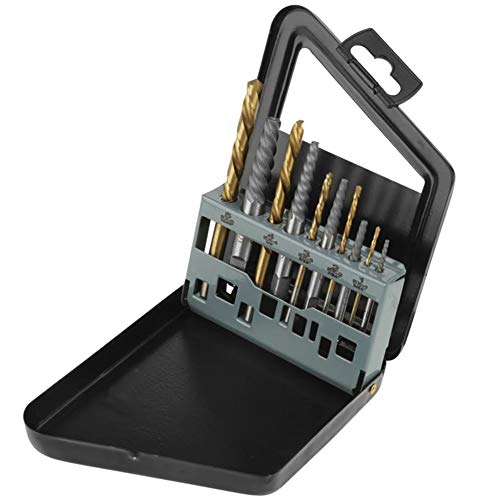 10-teiliges Schraubenausdreher- und Linkshänder-Kobaltbohrer-Set – Spiralnut, Kobaltverstärkter Stahlschraubenausdreher und Ausdreher-Bit-Set mit Eisenbox 10-teiliges Schraubenausdreher- und Linkshänder-Kobaltbohrer-Set – Spiralnut, Kobaltverstärkter Stahlschraubenausdreher und Ausdreher-Bit-Set mit Eisenbox von Wakects