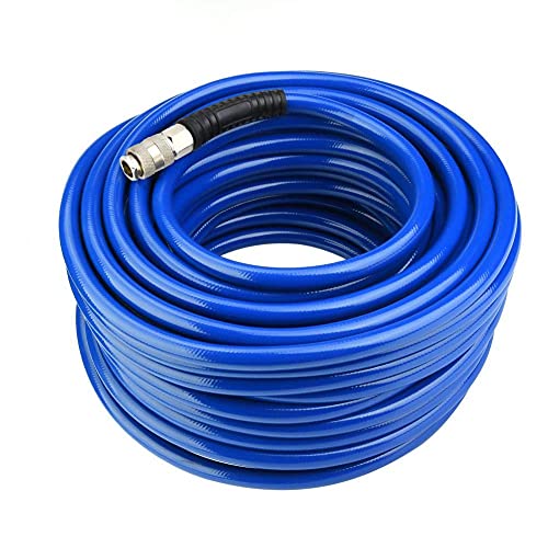 Blauer flexibler Luftleitungs-Schlauch mit Schnellverbinder-Pneuma-PVC-Schlauch für Luftkompressor 30M von Wakects