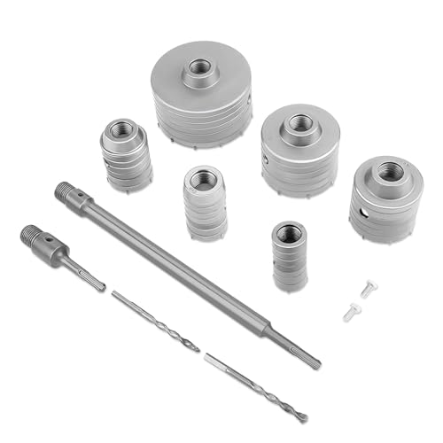 Lochsäge set, Lochbohrer set, 10 Stück, Bohrer, SDS Mauer, Bohrer-Set für Bohrer, Lochfräser für Wand mit Schaft, SDS Plus für Wand Lochsäge set, Lochbohrer set, 10 Stück, Bohrer, SDS Mauer, Bohrer-Set für Bohrer, Lochfräser für Wand mit Schaft, SDS Plus für Wand von Wakects