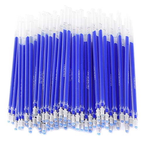 Nachfüllminen für radierbare Stifte, 100 Stück Blau Stoff mit hoher Temperatur, wärmelöschbarer Marker, Zubehör für Schneiderei und Thermo-Stifte, Nachfüllung für Stift von Wakects