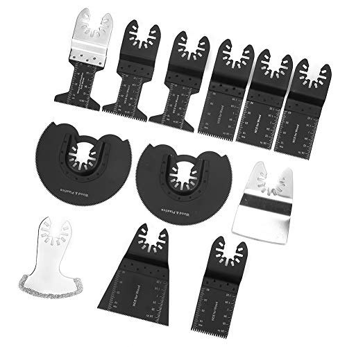 Oszillierende Sägeblätter, 12-teiliges Hartmetallblatt-Set für Multitools, oszillierendes Werkzeug Zubehör für Bosch, Fein, Makita von Wakects