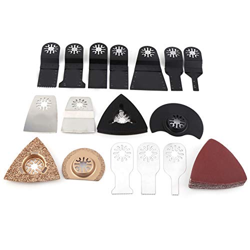 Oszillierende Sägeblätter, 41-teiliges Hartmetall-Multi-Tool-Klingen-Set, Zubehör für Oszillierende Multitool-Werkzeuge Zum Schneiden von Weichem Metall, Holz und Kunststoff usw. von Wakects
