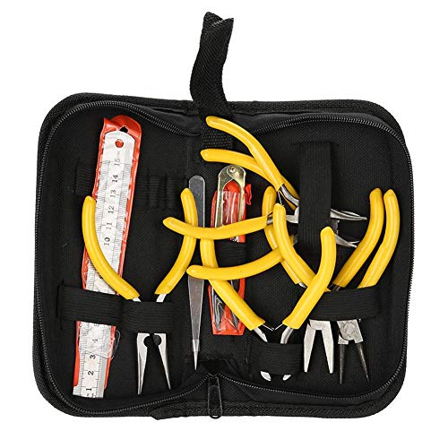 Schmuck Machen Werkzeuge,Schmuckdesign Reparaturwerkzeuge 9 Stück Professionelle Schmuckzange Werkzeuge Kit Flach Gebogene Spitzzange Herstellung DIY Schmuck Machen Werkzeuge,Schmuckdesign Reparaturwerkzeuge 9 Stück Professionelle Schmuckzange Werkzeuge Kit Flach Gebogene Spitzzange Herstellung DIY von Wakects