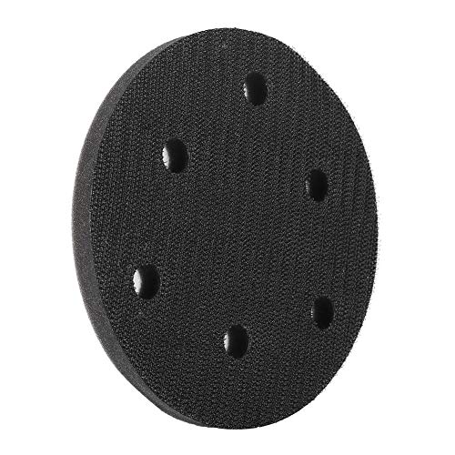 Wakects 125-mm-Schwamm-Puffer-Pad-Schnittstelle Kissenkissen-Rückkissen für Schleifpolster mit Magischer Klebstoff-Anti-Vibrationsgeräuschreduktion 5/6/8 Löcher (5 Zoll und 6 Löcher) von Wakects