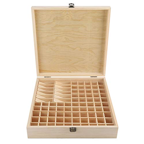 Wakects Aromatherapie Box,Aufbewahrungsbehälter für ätherische Öle Holz Aromatherapie Geschenk-Box für 87 Steckplätze ätherischen Ölen Kiste Duftöle Display Ständer von Wakects