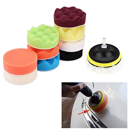 Wakects Buffing Polishing Pad Kit 12PCS Autopolierer Schwamm Wollpolster mit Klebstoff -Hintergrundkissen für Schnelle Änderung Oberflächenfreundlich Wiederverwendbar von Wakects