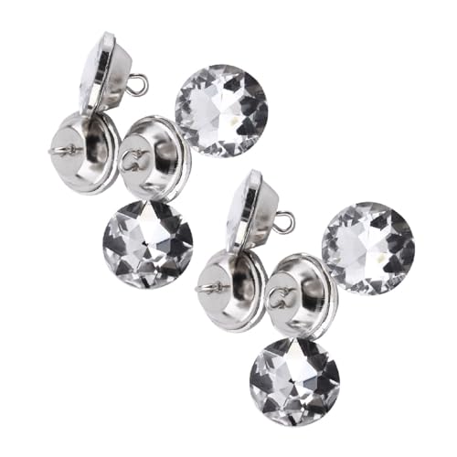 Wakects Kristall - -Rundknöpfe, Hochwertiges Material, Elegantes Design Kristallglasknöpfe 50pcs, Glatt und Sicher für Kleidermöbel mit Dekorativem Muster Silber (20MM) von Wakects