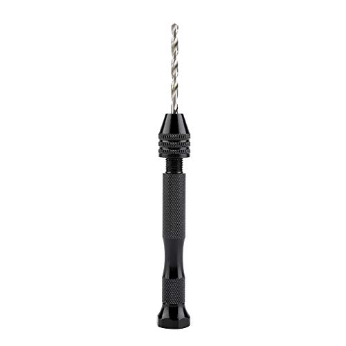 Wakects Mini-Handbohrer, Tragbarer Kleiner Handbohrer mit Chuck-Kapazität 0,3-3,4 Mm, für Holz, Bodhi, Knochen, Bernstein, Olivenmutter und Walnuss, Anti-Slip-Aluminium-Legierungsgriff, Ideal für von Wakects