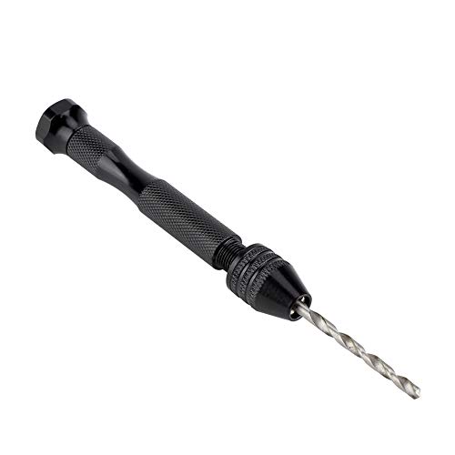 Wakects Mini-Handbohrer, Tragbarer Kleiner Handbohrer mit Chuck-Kapazität 0,3-3,4 Mm, für Holz, Bodhi, Knochen, Bernstein, Olivenmutter und Walnuss, Anti-Slip-Aluminium-Legierungsgriff, Ideal für von Wakects