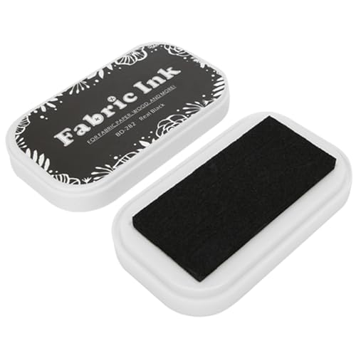 Wakects Tinten-Pad-Stempel-Pad, Helle Farben Schwamm-Tinten-Stempel-Pad für Gummistempel-Handwerk-Papier Tuch Holz 3,7x2,2 Zoll (BD-282 reines Schwarz) von Wakects