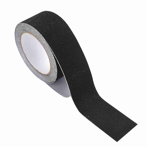 Wakects Treppenschrittklebeband, Anti -Schlupf -Profile PVC Nicht -Slip -Klebeband mit Sandoberfläche für Treppen Badezimmer Poolboden Sicherheit (BLACK) von Wakects