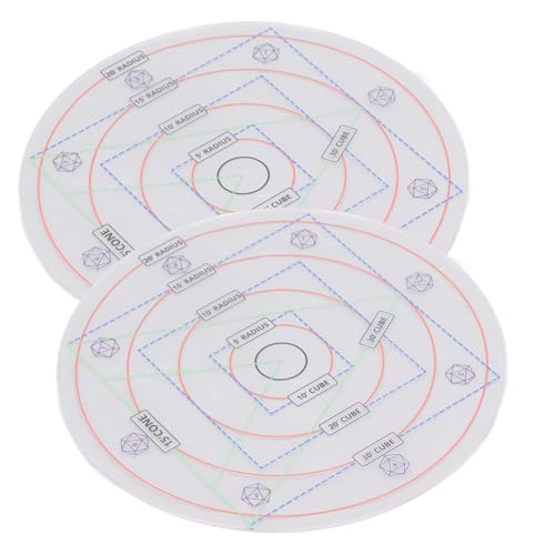 Wakects Zauber -AoE -Schadensvorlage, 2pcs Transparent Rund Geformte Maßnahme 20 Fuß 15 Fuß 10 5 Radius AoE Schadensvorlage für RPG Spiel von Wakects