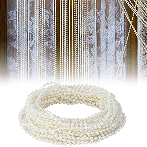 Weißer Perlenschnur 10 m/Rolle 4 mm Perlengirlande aus ABS Draht Perlen Dekoration für Hochzeit, Kleidung, DIY Handwerk (Beige) von Wakects