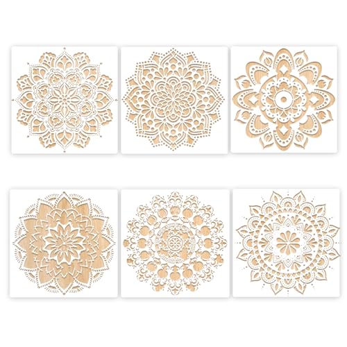 WakiHong 6 Stück Groß Mandala Painting Stencil Malerei Schablone,Mandala Wand Schablonen,Mandala Blume Schablonen Wandgestaltung Zubehör,für Leinwand Möbel Handwerk(30.5 * 30.5 cm) WakiHong 6 Stück Groß Mandala Painting Stencil Malerei Schablone,Mandala Wand Schablonen,Mandala Blume Schablonen Wandgestaltung Zubehör,für Leinwand Möbel Handwerk(30.5 * 30.5 cm) von WakiHong