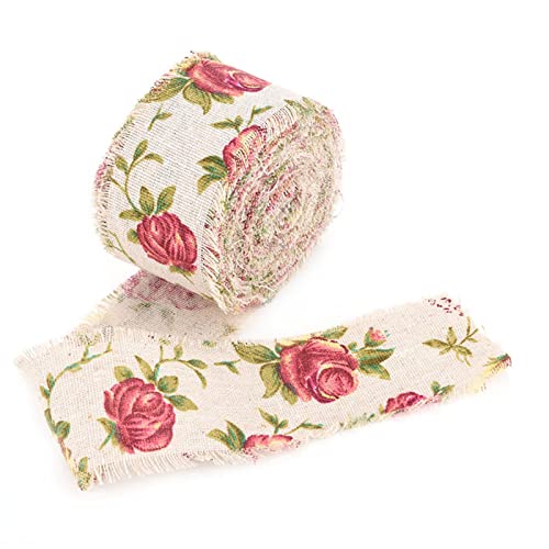 Juteband zum Selbermachen Vintage-Stil Rosen-Motiv Geschenkband Sackleinen 10 m für Handwerk DIY Hochzeit Hausdeko Juteband zum Selbermachen Vintage-Stil Rosen-Motiv Geschenkband Sackleinen 10 m für Handwerk DIY Hochzeit Hausdeko von Walfront