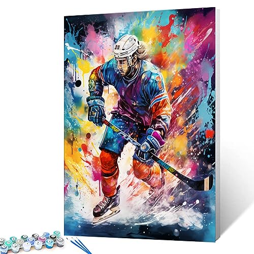 Eishockey-Athleten, digitales Zeichnen, Graffitisches Sportmann-Bild, Malen nach Zahlen, Kits für Erwachsene, Anfänger, Extremsport, Ölgemälde auf Leinwand, Acryl-Pigment-Kits, Wandkunst, Dekoration, Eishockey-Athleten, digitales Zeichnen, Graffitisches Sportmann-Bild, Malen nach Zahlen, Kits für Erwachsene, Anfänger, Extremsport, Ölgemälde auf Leinwand, Acryl-Pigment-Kits, Wandkunst, Dekoration, von Walarky