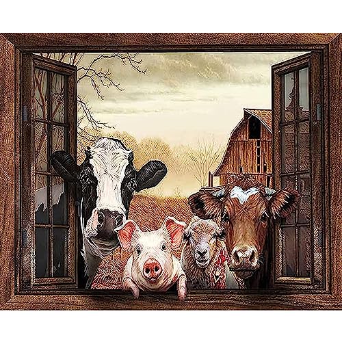 Framhouse Tiere Malen nach Zahlen für Erwachsene, Schweine, Kuh, Schaf, DIY, Malen nach Zahlen, Acrylfarbe, Leinwand, Küchendekoration, Fensterlandschaft, Malerei-Kits, Ernte, Herbstkunst Framhouse Tiere Malen nach Zahlen für Erwachsene, Schweine, Kuh, Schaf, DIY, Malen nach Zahlen, Acrylfarbe, Leinwand, Küchendekoration, Fensterlandschaft, Malerei-Kits, Ernte, Herbstkunst von Walarky