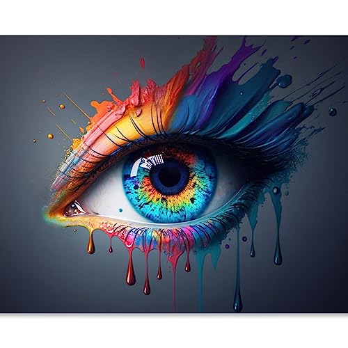 Graffiti-Auge, Malen nach Zahlen für Anfänger, buntes Auge, Doodle-Ölgemälde-Sets auf Leinwand, einfach zu malen, Kunstwerk mit Pinseln, Acryl-Pigment, digitale Malerei für Heimwanddekoration von Walarky