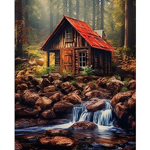 Hüttenbäume Malen nach Zahlen, DIY-Malerei auf Leinwand, Malerei mit Pinseln, Acrylfarben-Set, perfekt zum Malen nach Zahlen für Erwachsene und Kinder, digitales Gemälde für Heimdekoration, 40,6 x Hüttenbäume Malen nach Zahlen, DIY-Malerei auf Leinwand, Malerei mit Pinseln, Acrylfarben-Set, perfekt zum Malen nach Zahlen für Erwachsene und Kinder, digitales Gemälde für Heimdekoration, 40,6 x von Walarky