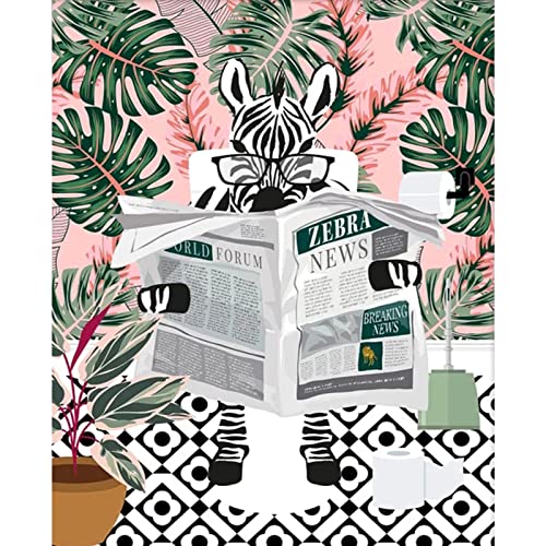 Lustiges Badezimmer Malen nach Bumbers für Erwachsene Zebra Lesen Zeitung DIY Malen nach Zahlen Acryl Malen Leinwand Küche Dekor Grüne Blätter Malerei Kits Zebra auf Toilette Kunst 40 x 50(rahmenlos Lustiges Badezimmer Malen nach Bumbers für Erwachsene Zebra Lesen Zeitung DIY Malen nach Zahlen Acryl Malen Leinwand Küche Dekor Grüne Blätter Malerei Kits Zebra auf Toilette Kunst 40 x 50(rahmenlos von Walarky