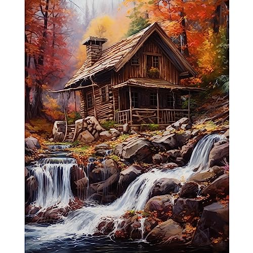 Malen nach Zahlen, Kabine im Herbst, DIY-Malerei auf Leinwand, Malerei mit Pinseln, Acrylfarben, perfekt zum Malen nach Zahlen für Erwachsene und Kinder, Studenten, Anfänger, digitale Malerei Malen nach Zahlen, Kabine im Herbst, DIY-Malerei auf Leinwand, Malerei mit Pinseln, Acrylfarben, perfekt zum Malen nach Zahlen für Erwachsene und Kinder, Studenten, Anfänger, digitale Malerei von Walarky