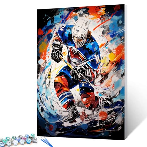 Malen nach Zahlen, Motiv: Eishockey-Athleten, Graffitic, Sportmann, 40,6 x 50,8 cm, Leinwand, Extremsport, DIY-Ölgemälde für Kinder, Erwachsene, Anfänger, mit Pinseln und Acryl, Heimdekoration Malen nach Zahlen, Motiv: Eishockey-Athleten, Graffitic, Sportmann, 40,6 x 50,8 cm, Leinwand, Extremsport, DIY-Ölgemälde für Kinder, Erwachsene, Anfänger, mit Pinseln und Acryl, Heimdekoration von Walarky