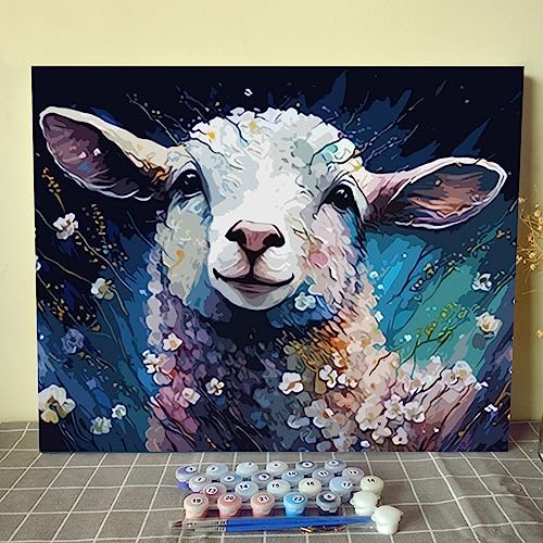 Malen nach Zahlen, lustiges Schaf, Leinwand-Ölgemälde-Set für Kinder und Erwachsene, 40,6 x 50,8 cm, Acryl-Pigment, für Zuhause, Wohnzimmer, Flur, dekoratives Gemälde, rahmenlos Malen nach Zahlen, lustiges Schaf, Leinwand-Ölgemälde-Set für Kinder und Erwachsene, 40,6 x 50,8 cm, Acryl-Pigment, für Zuhause, Wohnzimmer, Flur, dekoratives Gemälde, rahmenlos von Walarky