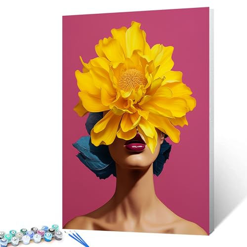 Malen nach Zahlen auf Leinwand mit Sonnenblumen-Motiv für Erwachsene, Anfänger, violette Lippen, DIY-Ölgemälde, Acrylgemälde nach Zahlen, Kits für Erwachsene, Eleganz, moderne Wandkunst, Dekoration, Malen nach Zahlen auf Leinwand mit Sonnenblumen-Motiv für Erwachsene, Anfänger, violette Lippen, DIY-Ölgemälde, Acrylgemälde nach Zahlen, Kits für Erwachsene, Eleganz, moderne Wandkunst, Dekoration, von Walarky